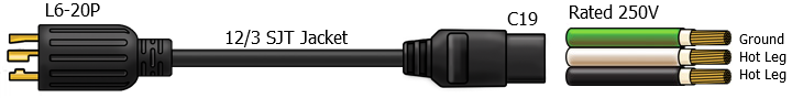 l6-20 to c19 power cable